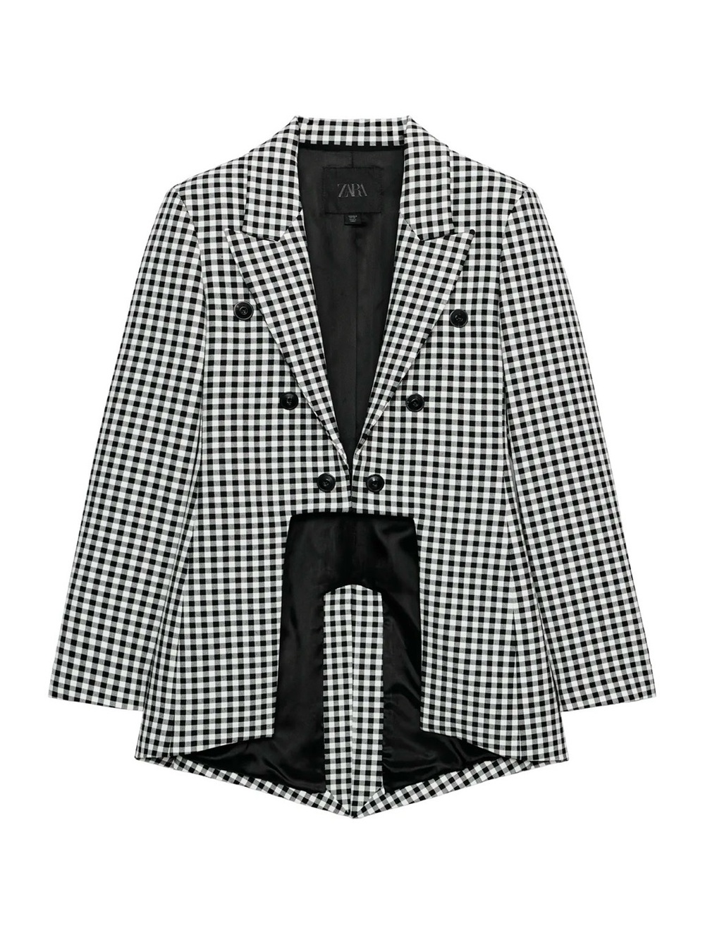 ZARA ZW COLLECTION LIMITED EDITION ASYMMETRIC CHECK WOOL BLAZER